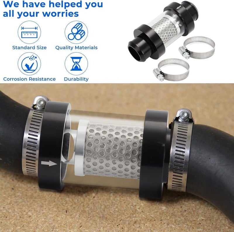 WIKIBB 1-1/2" Universal Filter Inline Heater Core Coolant Filter and Inspection System Stainless Steel Filter Mesh Matching Fixture - Image 3